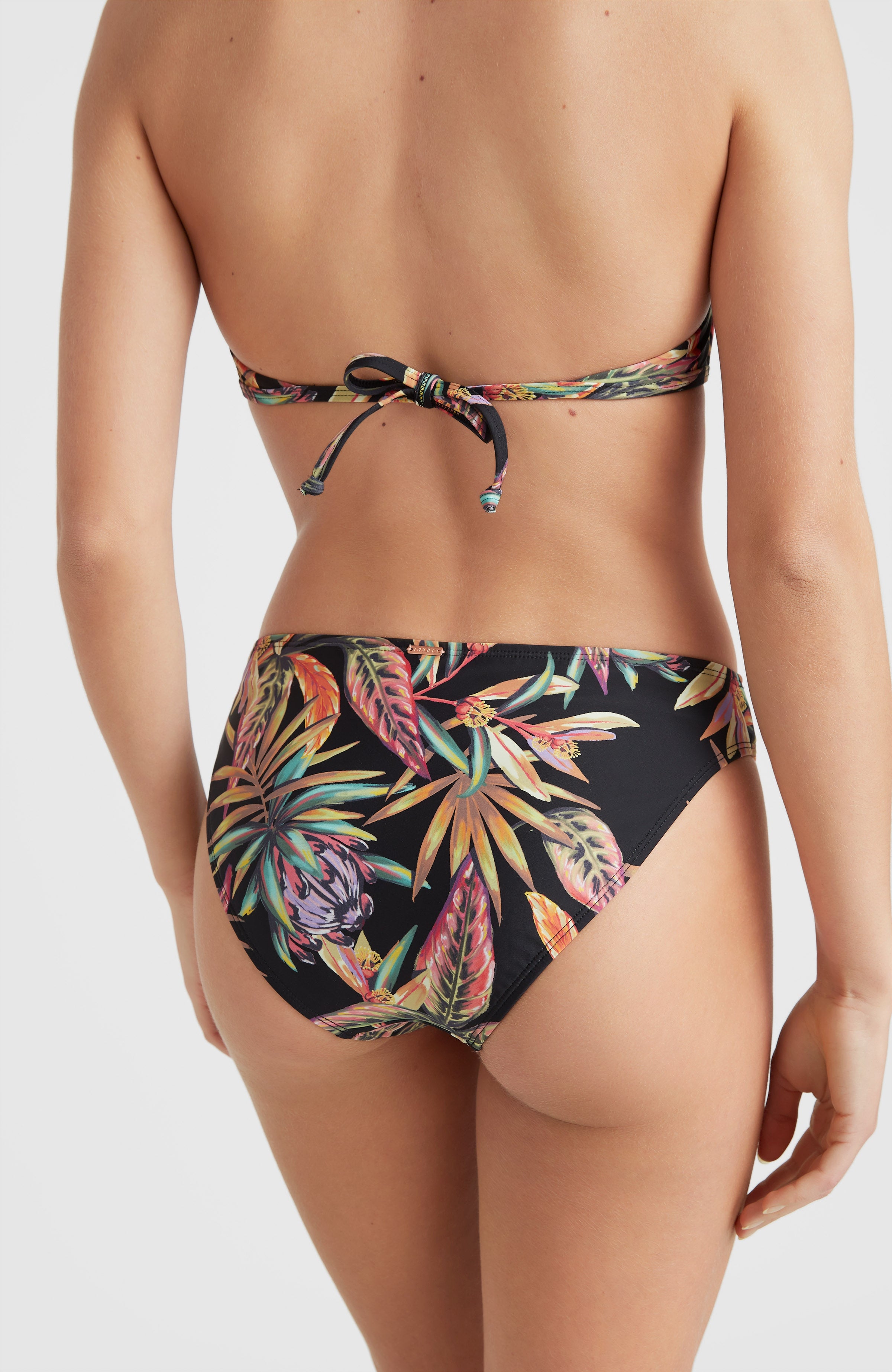 Rita Bikini Bottoms | Black Tropical Flower