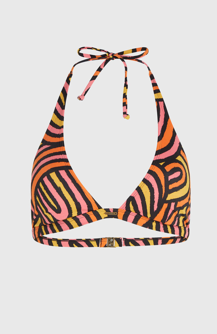 Marga Bikini Top | Orange Rainbow Stripe