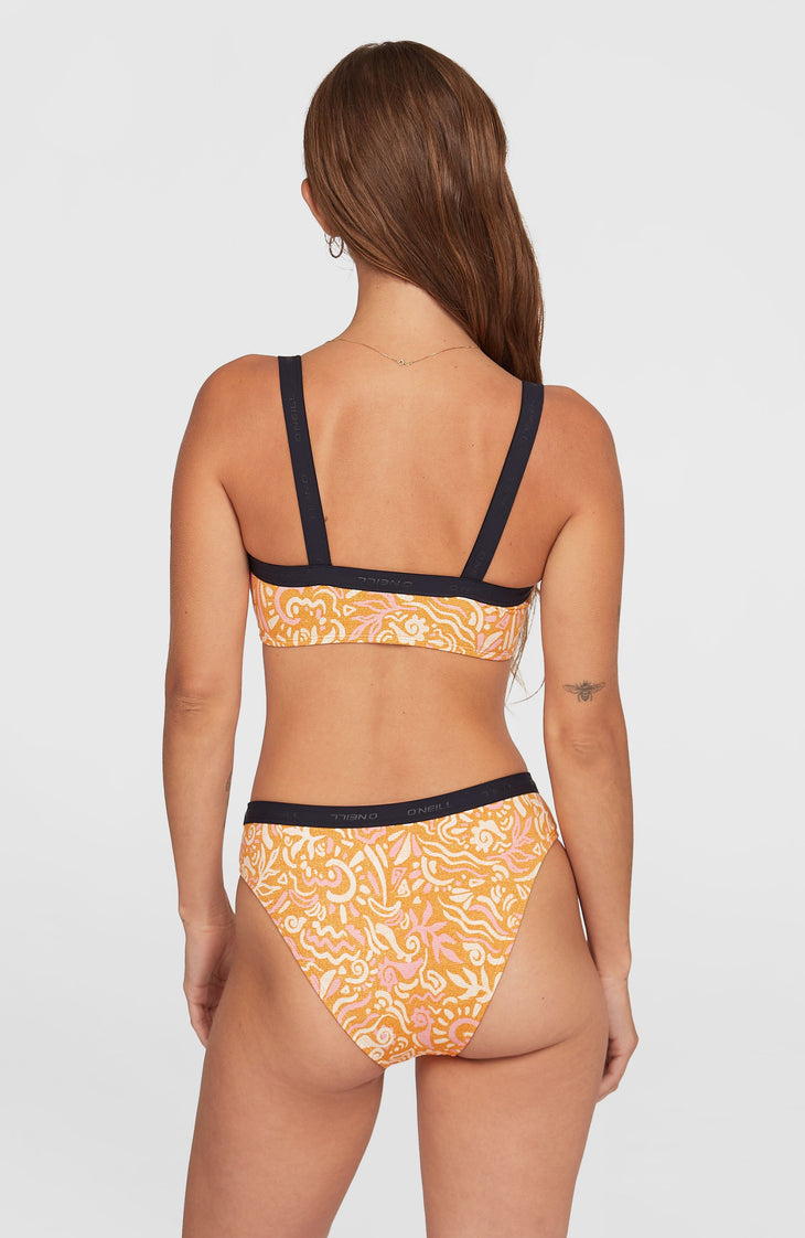 Sport Bikini Set | Orange Abstract Wave