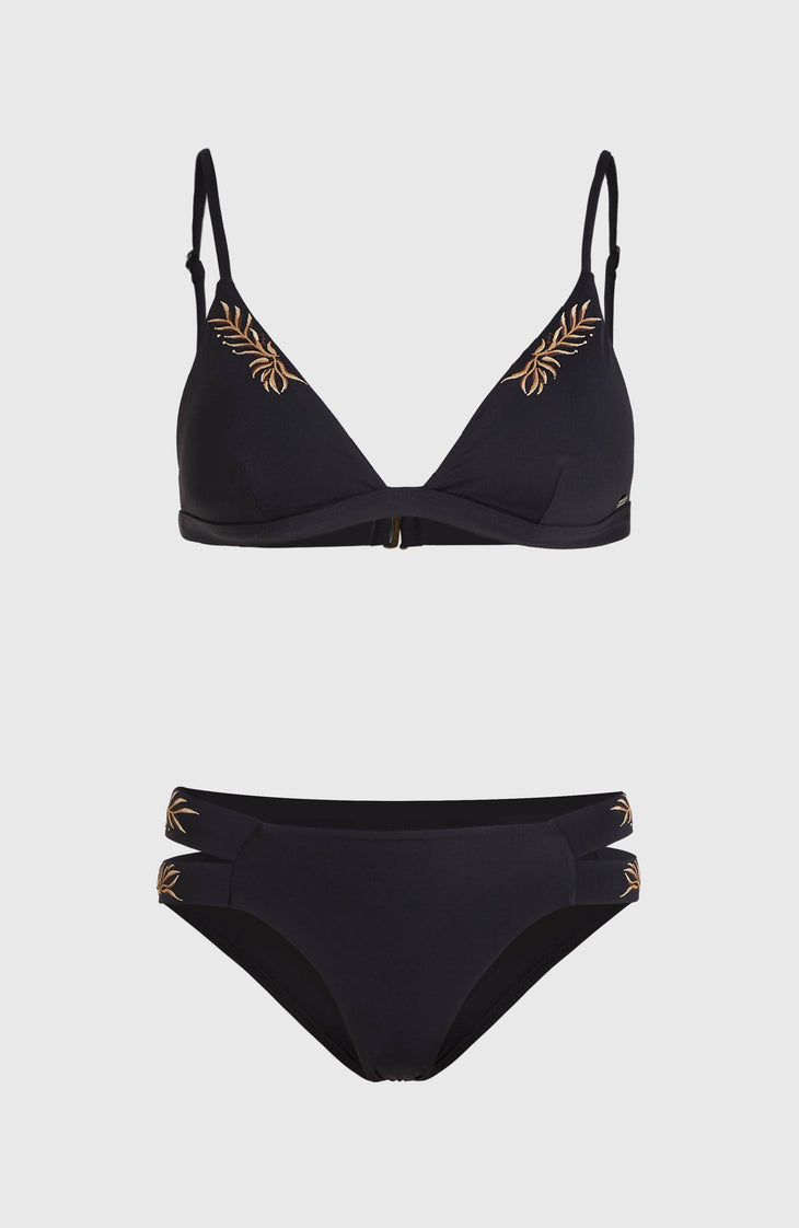 Seaside Boulder Embroidery Bikini Set | Black Out