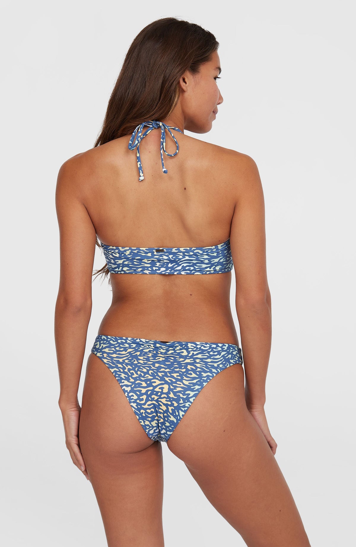 Knot Bandeau Matira Bikini Set | Yellow Animal Blur