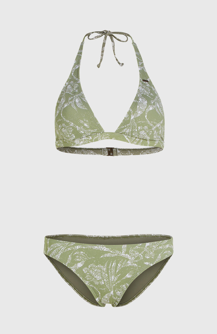 Essentials Marga Cruz Bikini Set | Green Textured Jungle