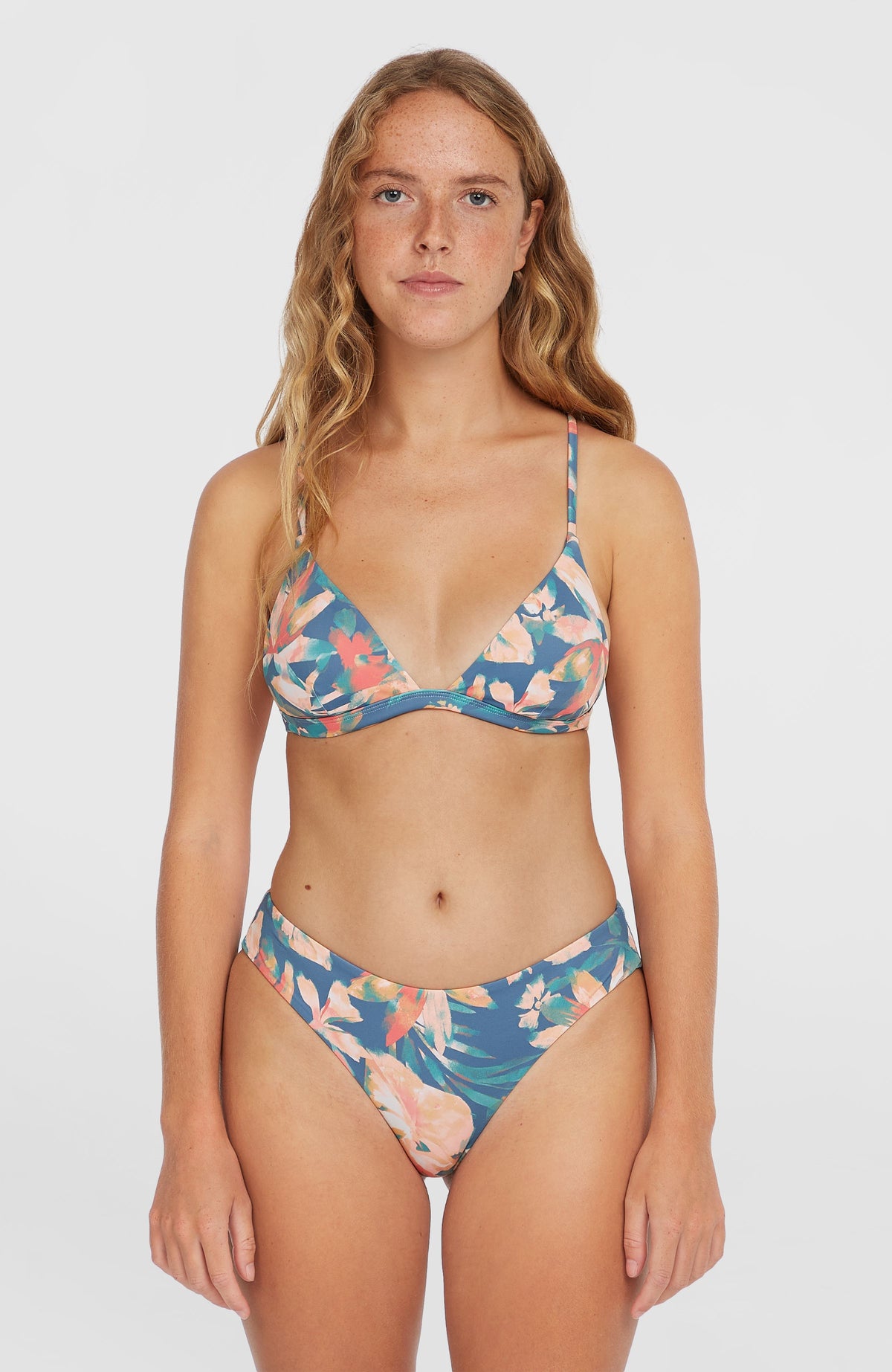 Seaside Tri Bikini Top | Blue Painted Tropics