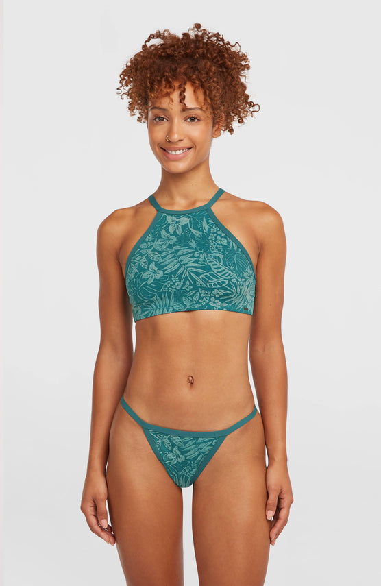 High-Neck Bikini Set | Green Island Sky