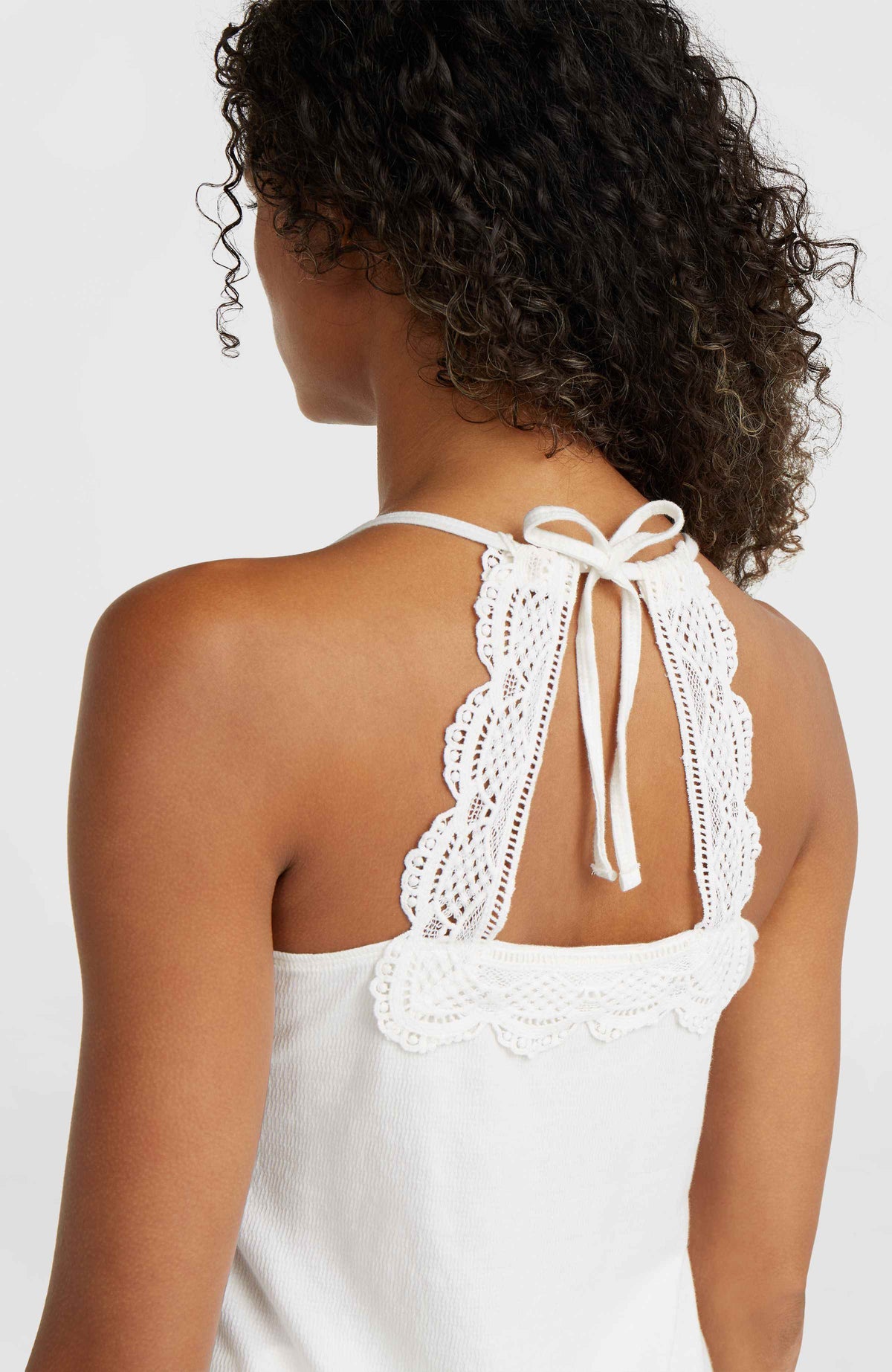 Essentials Ava Lace Tank Top | Snow White