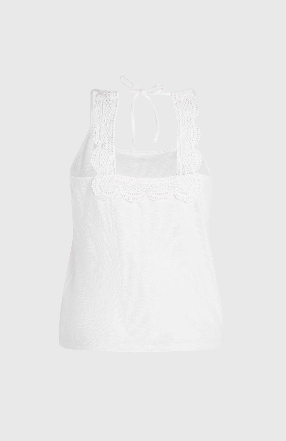 Essentials Ava Lace Tank Top | Snow White