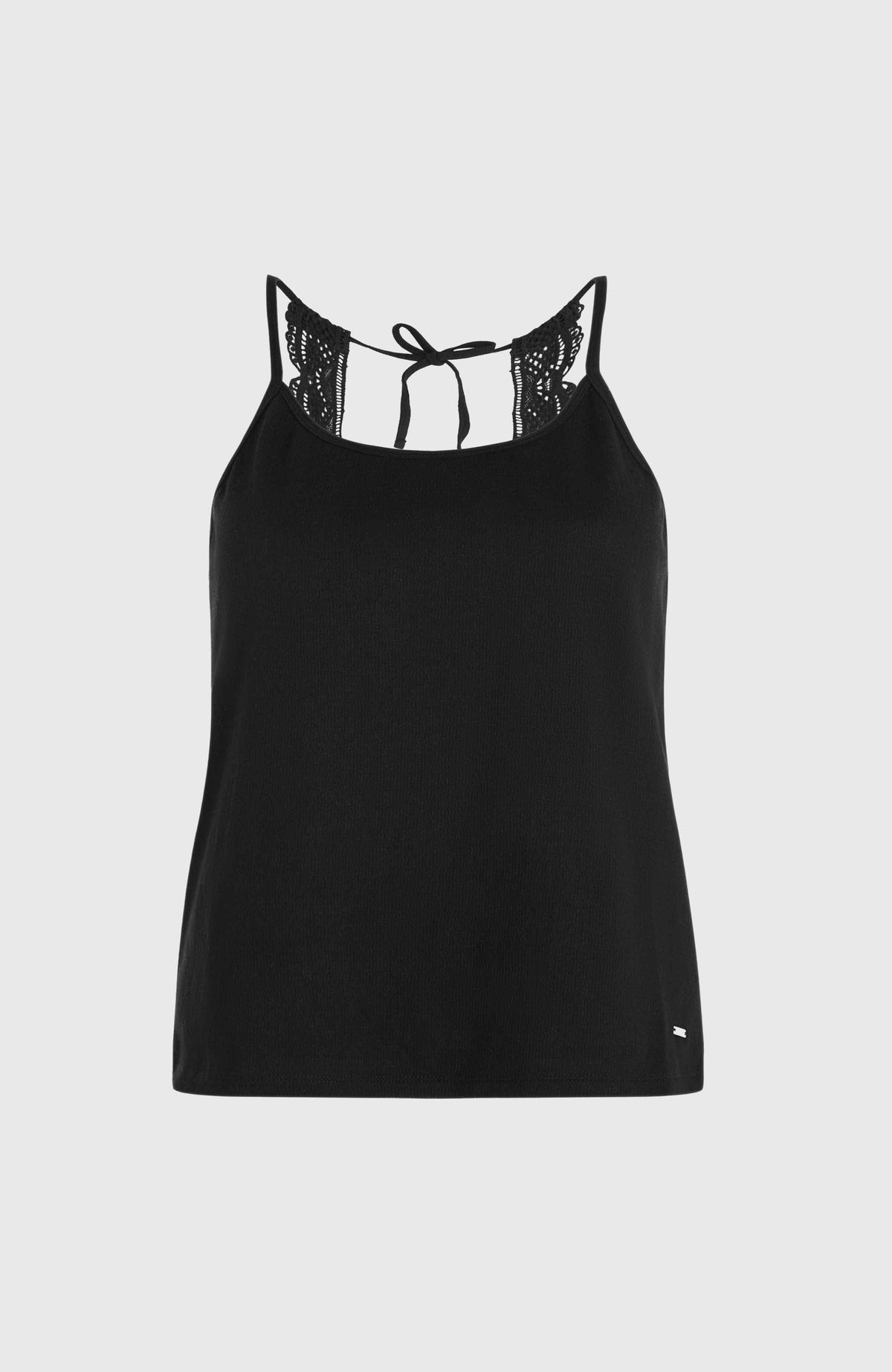 Essentials Ava Lace Tank Top | Black Out