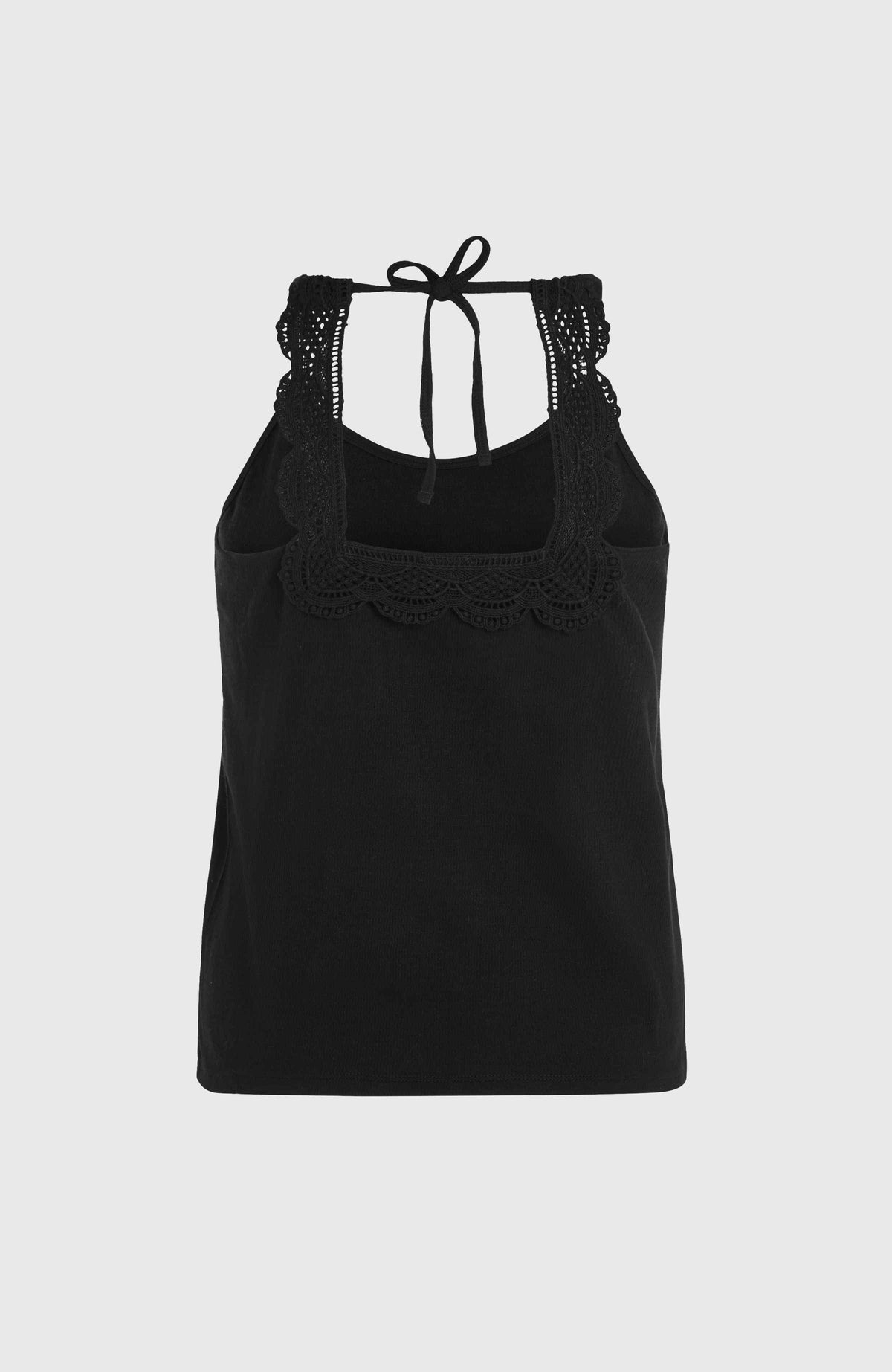 Essentials Ava Lace Tank Top | Black Out