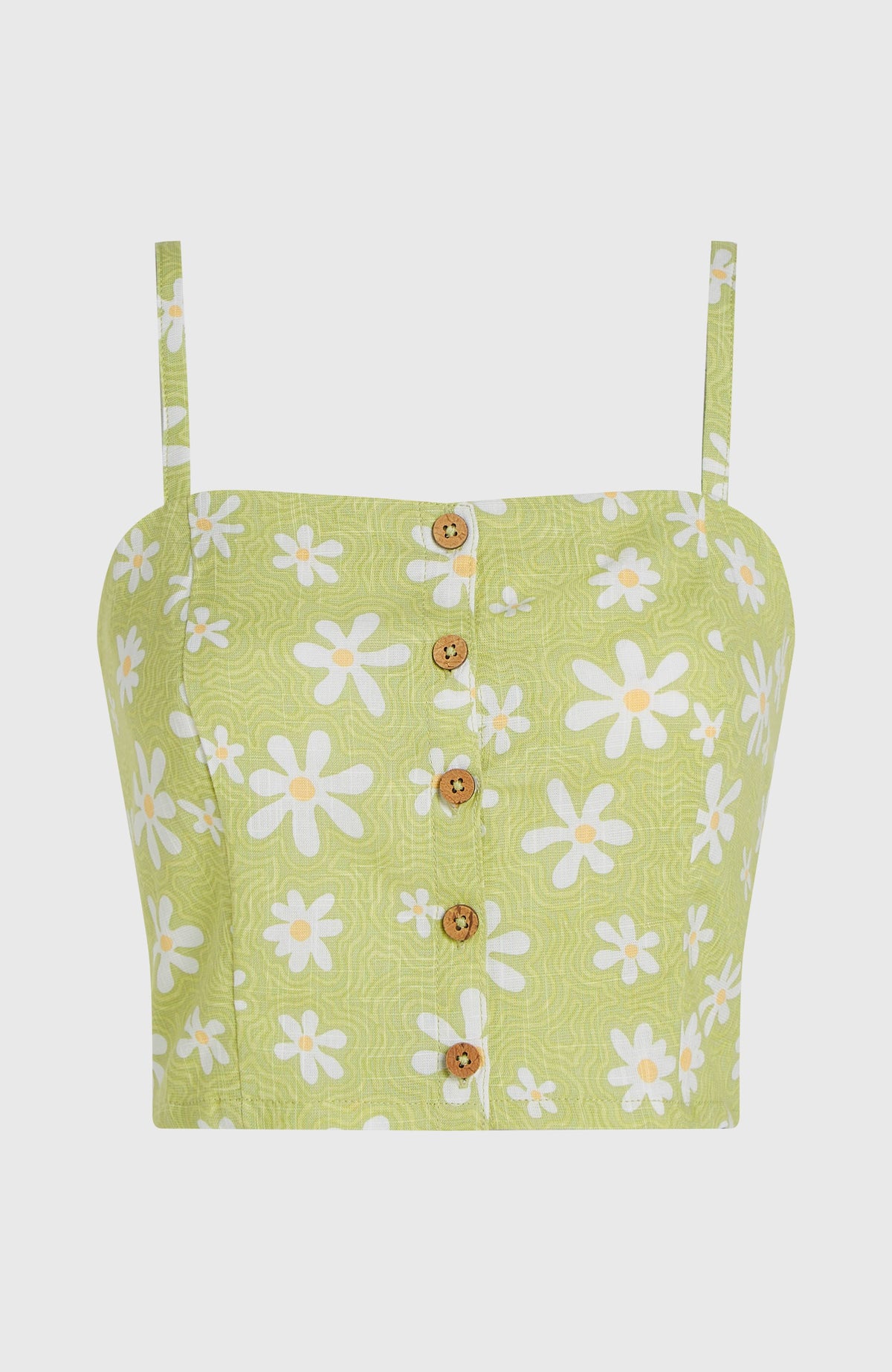 Beach Vintage Cropped Top | Green Daisyline