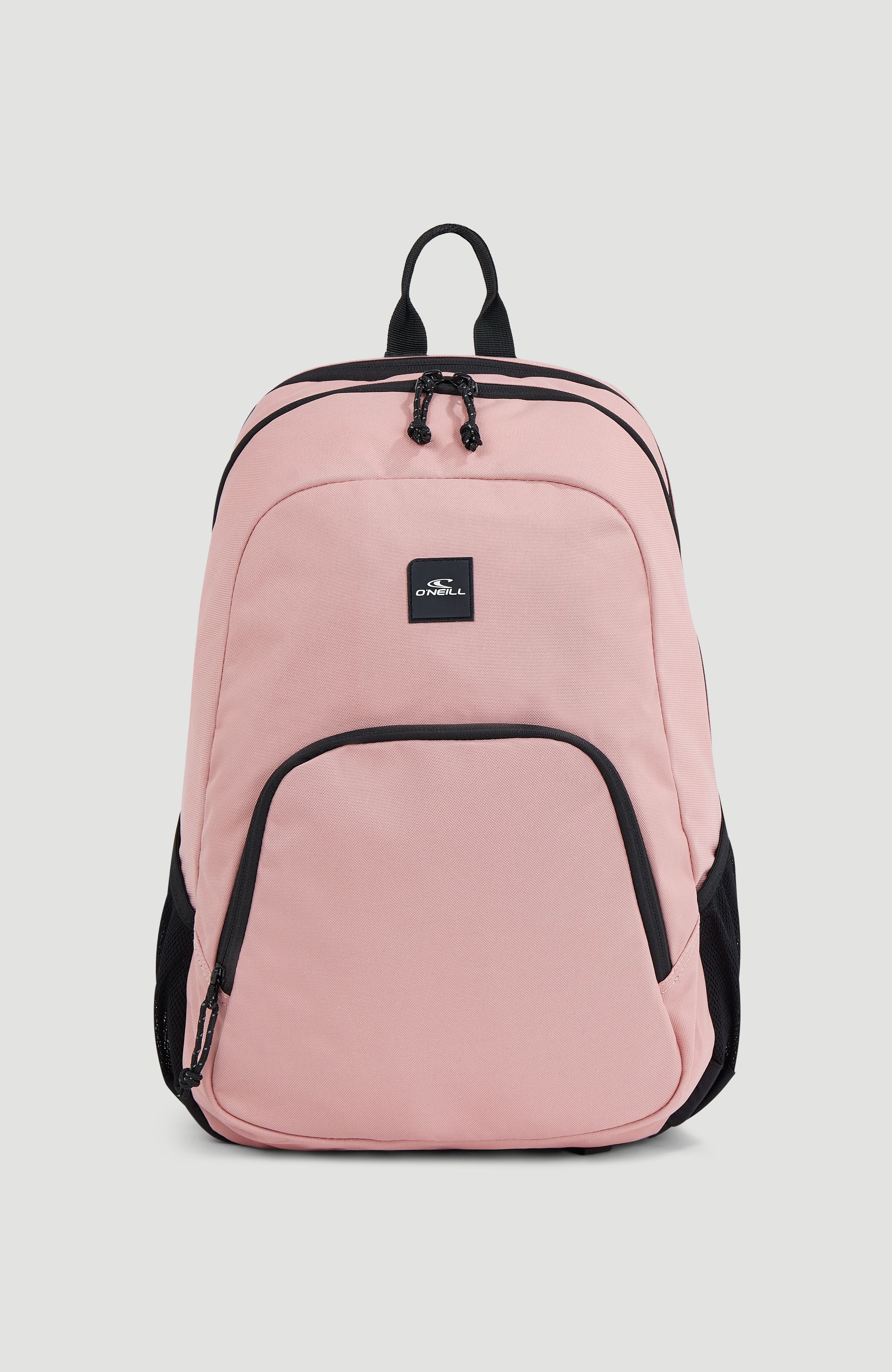 Black and white pink backpack best sale