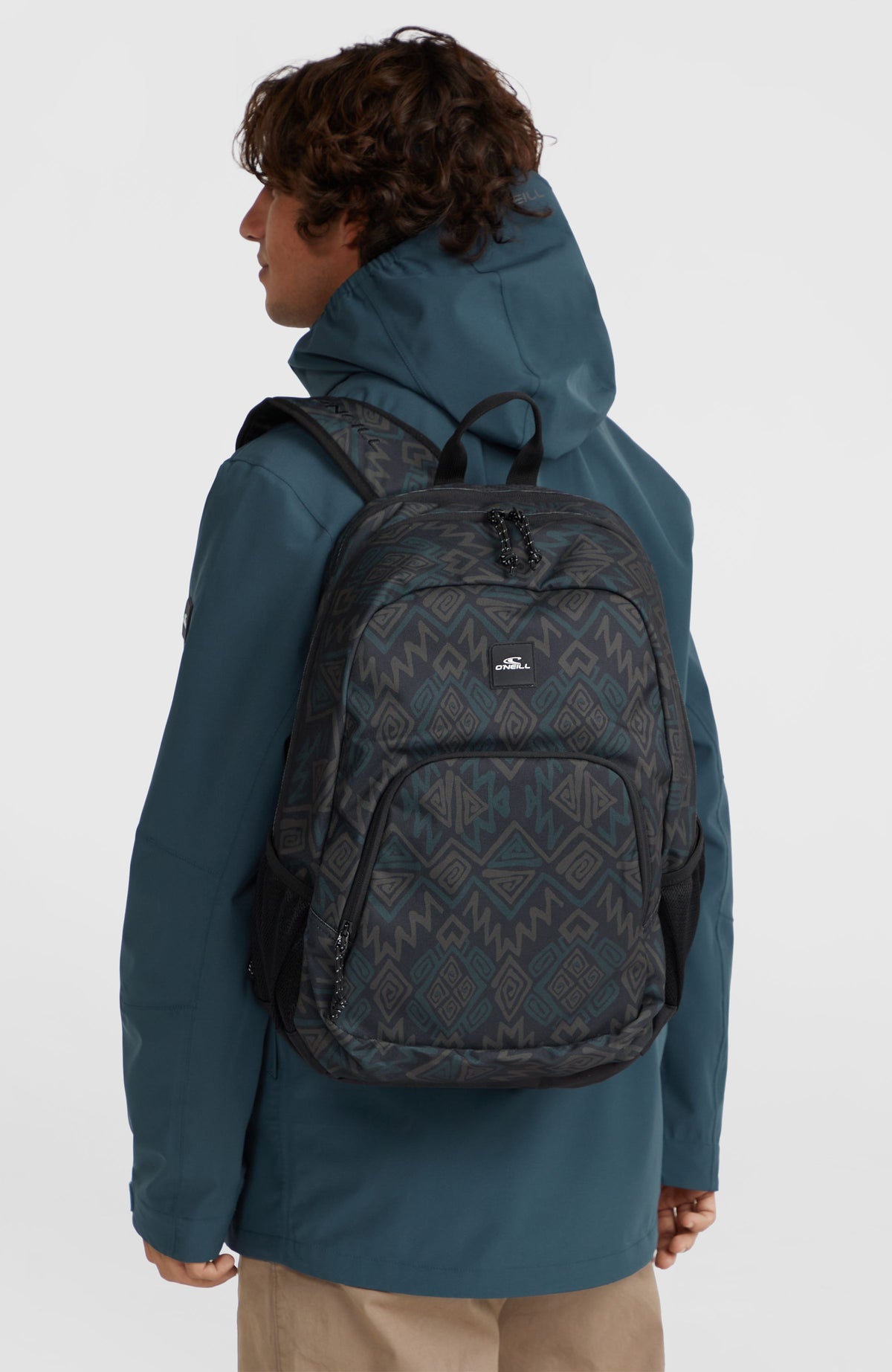 Wedge Backpack | Black Retro Ikat