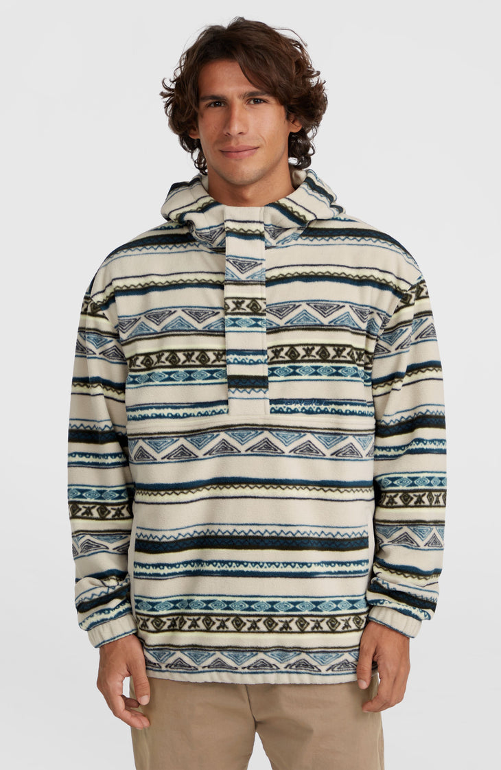 Superfleece Half-Zip Hoodie | Grey Ikat Stripe