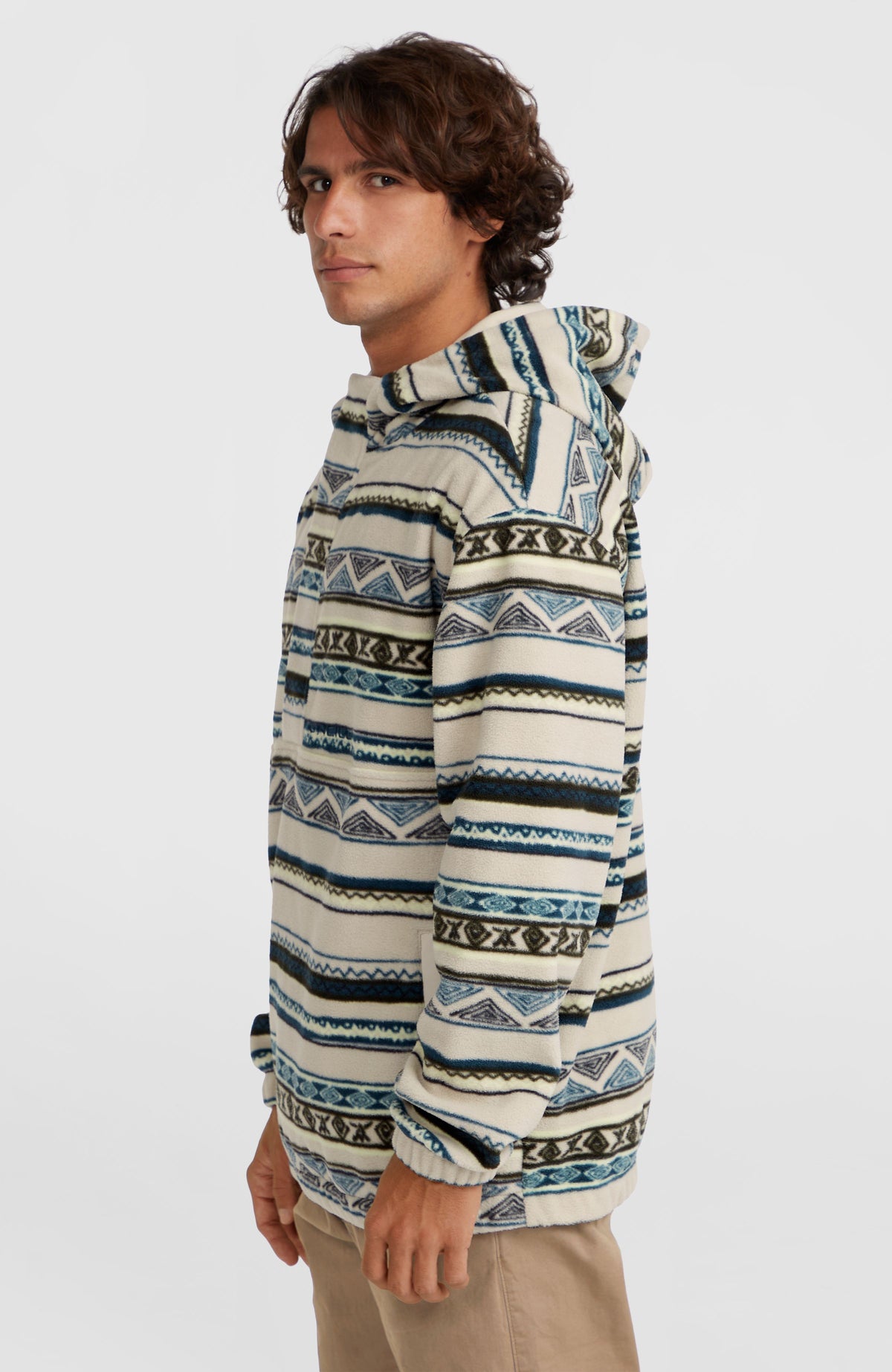 Superfleece Half-Zip Hoodie | Grey Ikat Stripe