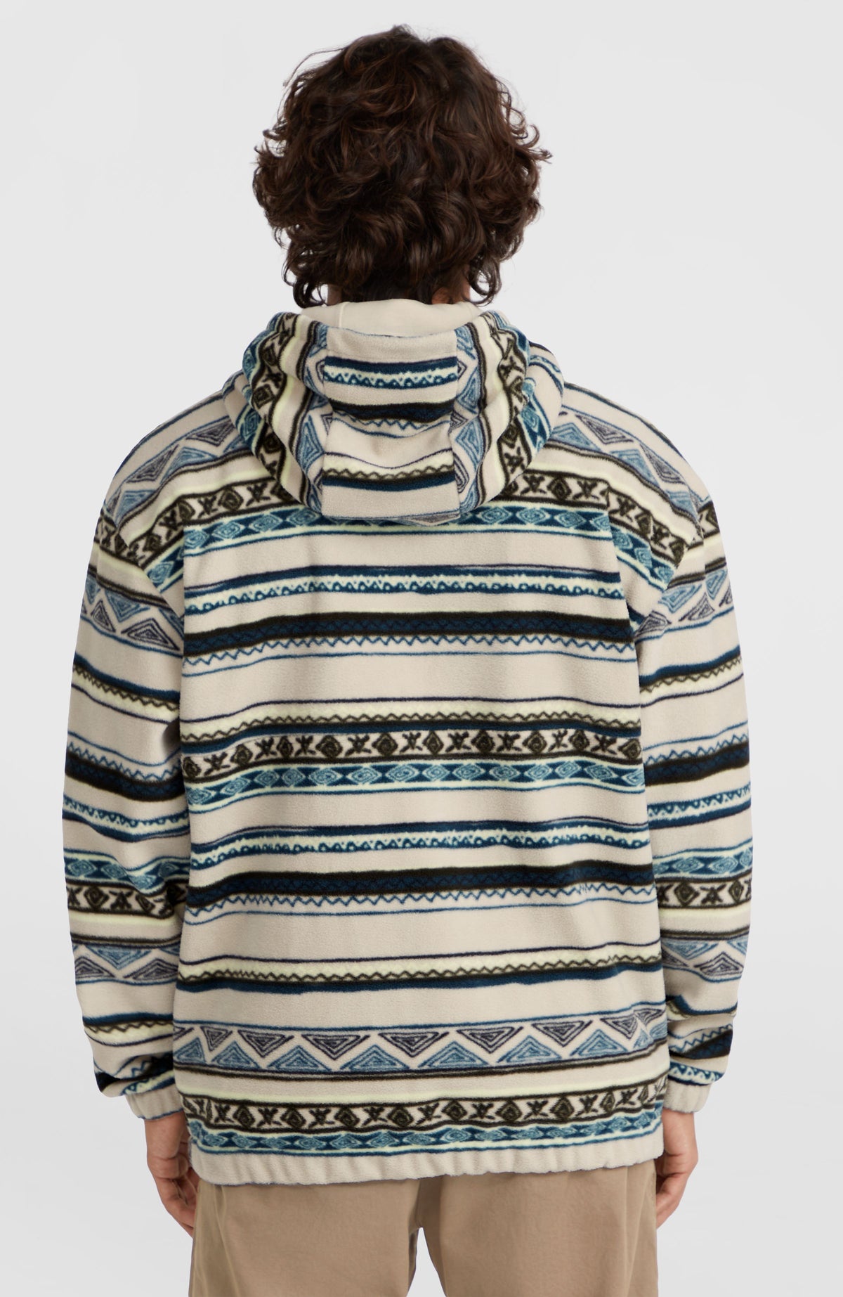 Superfleece Half-Zip Hoodie | Grey Ikat Stripe