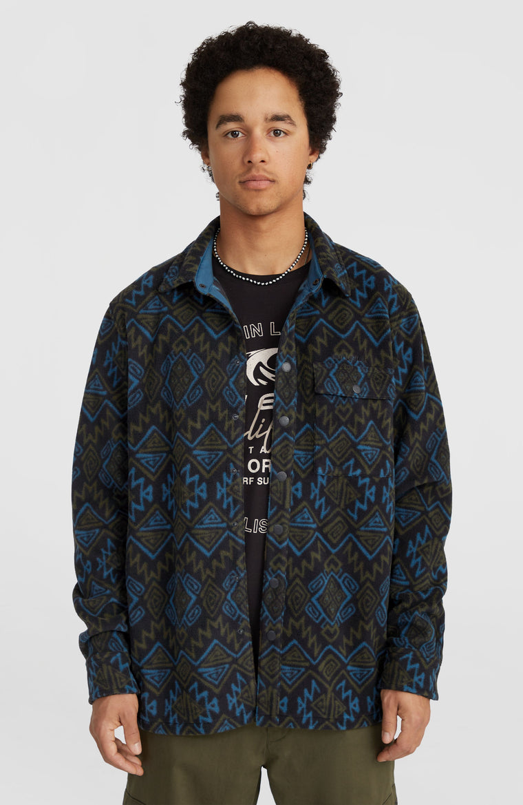 Superfleece Shirt | Black Retro Ikat Superfleece Shirt | Black Retro Ikat