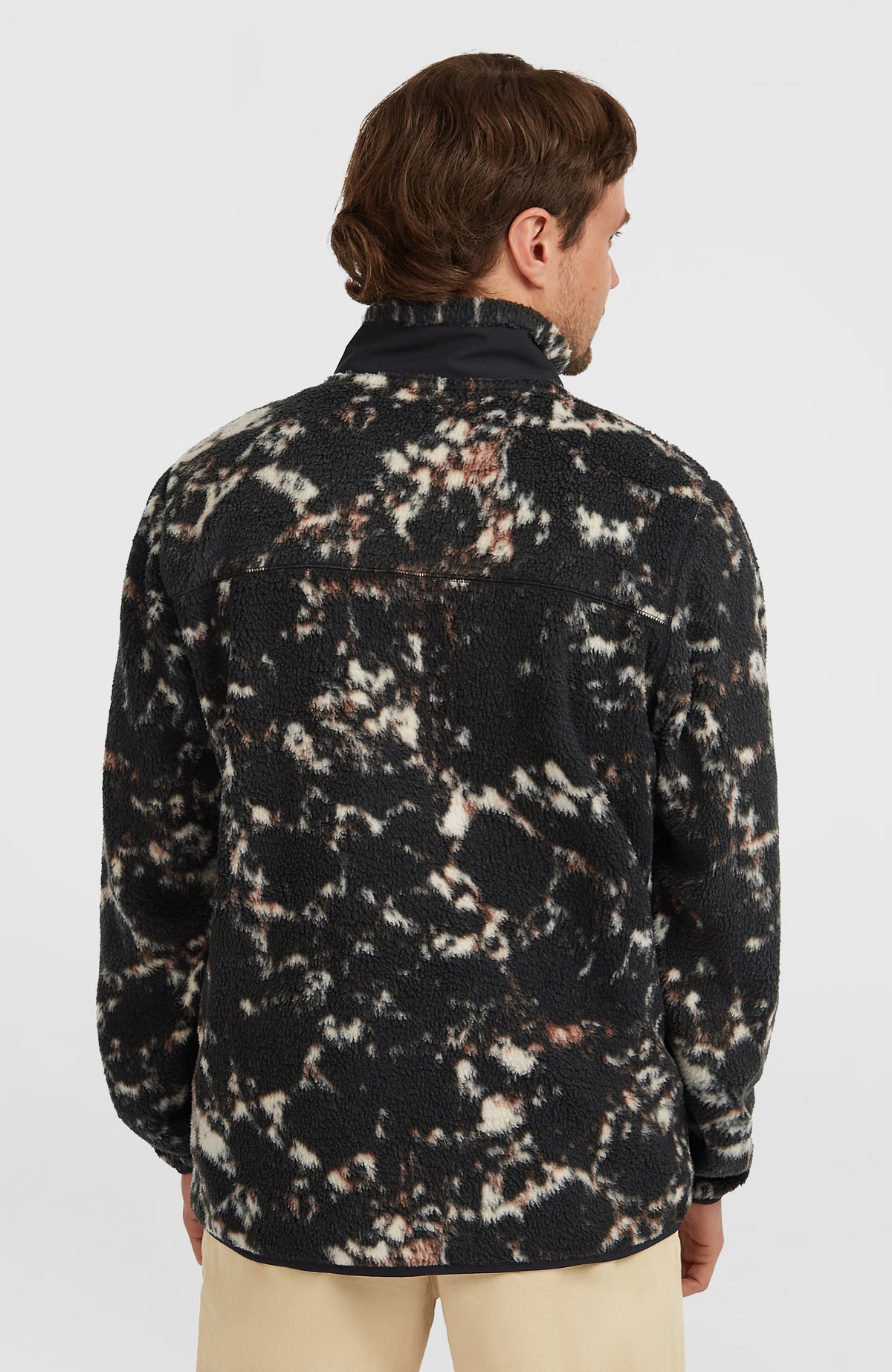 Must-Have High-Pile Full-Zip Fleece | Black/Beige Quarry