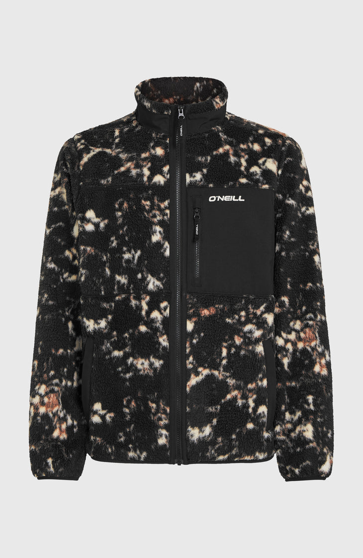 Must-Have High-Pile Full-Zip Fleece | Black/Beige Quarry