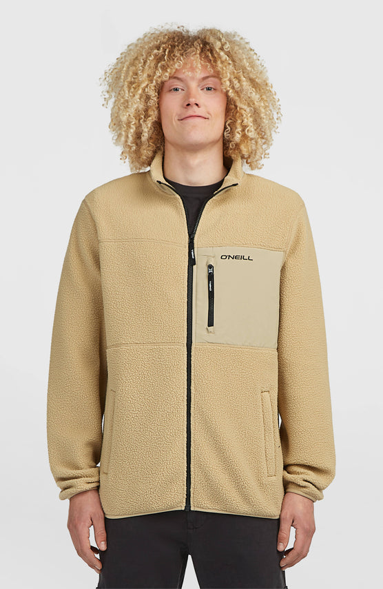 Must-Have High-Pile Full-Zip Fleece | Olive Blush