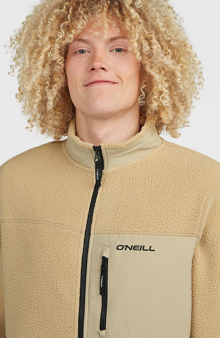 Must-Have High-Pile Full-Zip Fleece | Olive Blush