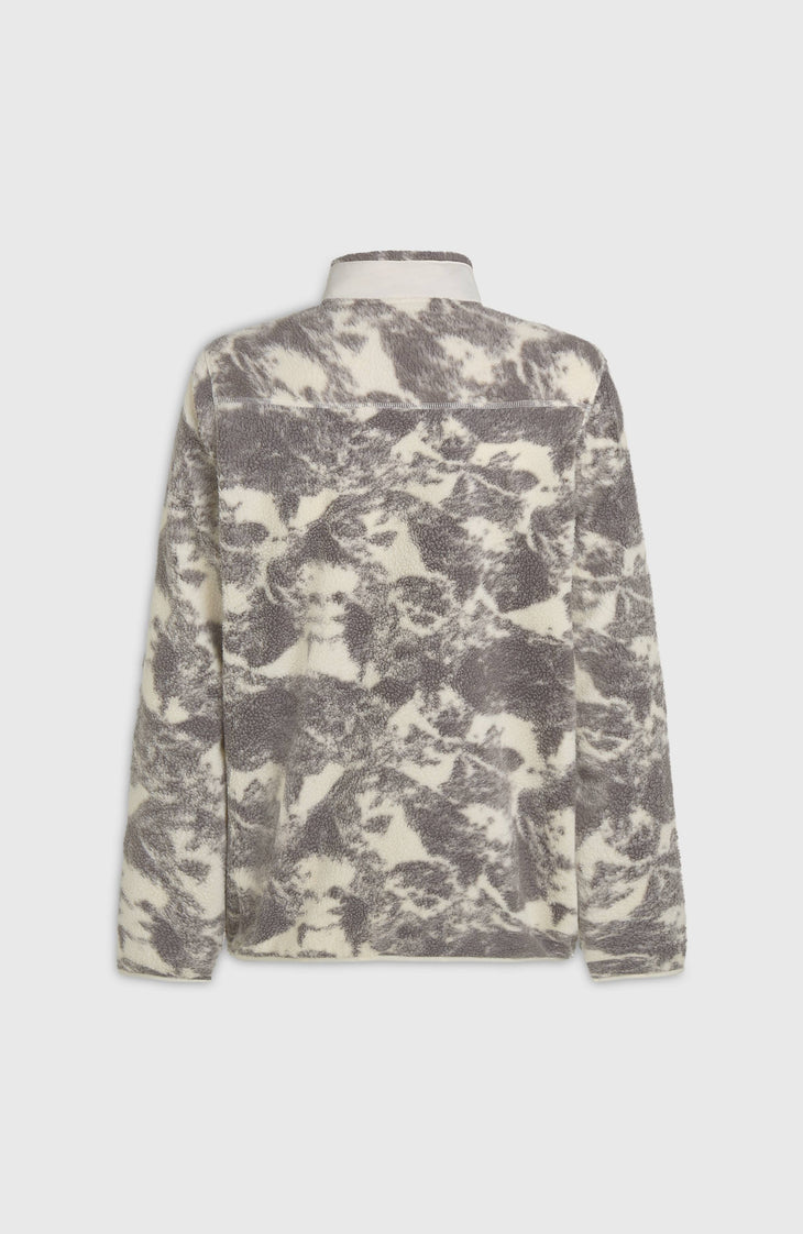 Must-Have High-Pile Full-Zip Fleece | Grey Mountain Landscape