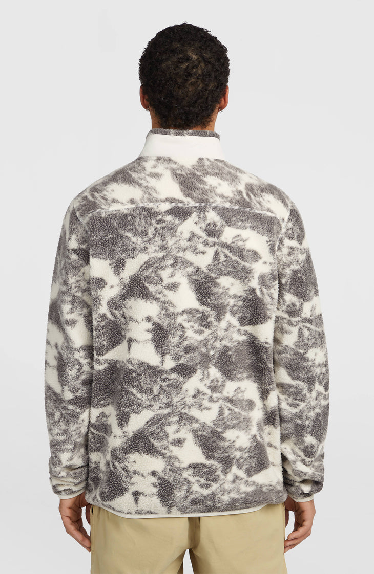Must-Have High-Pile Full-Zip Fleece | Grey Mountain Landscape