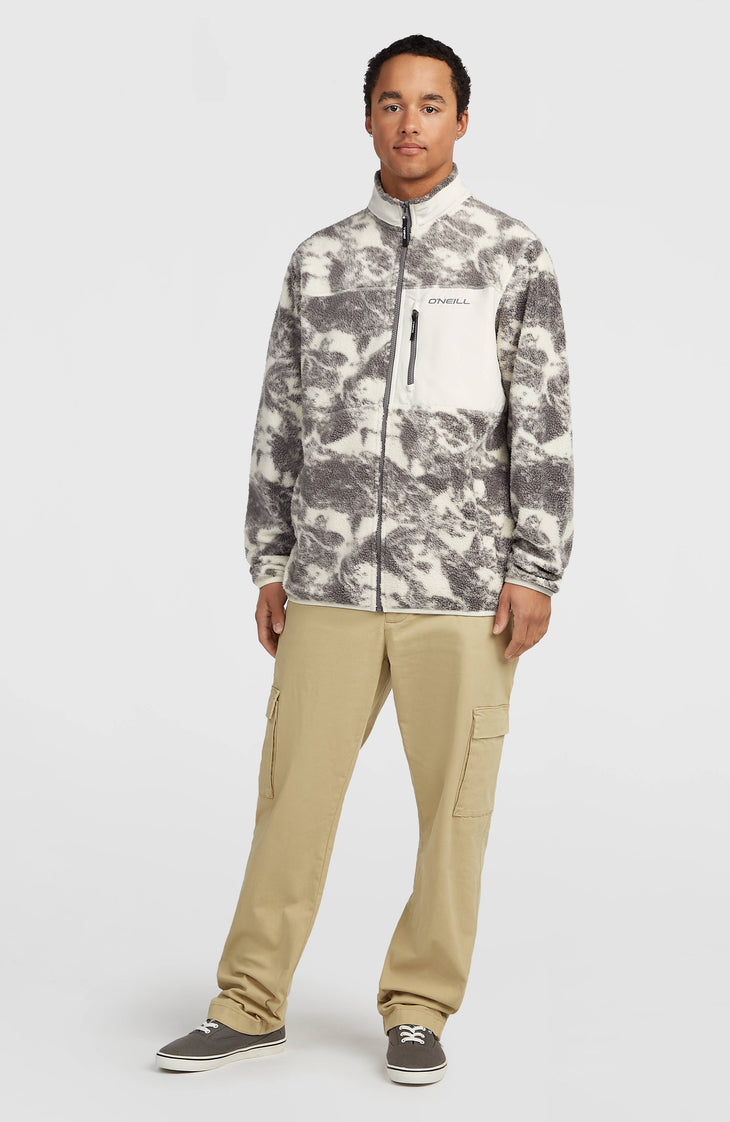 Must-Have High-Pile Full-Zip Fleece | Grey Mountain Landscape