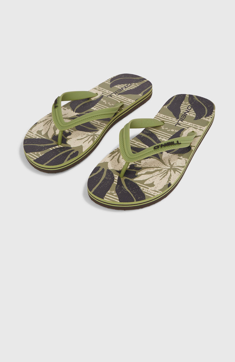 Profile Graphic Sandals | Green Dusty Flower Profile Graphic Sandals | Green Dusty Flower