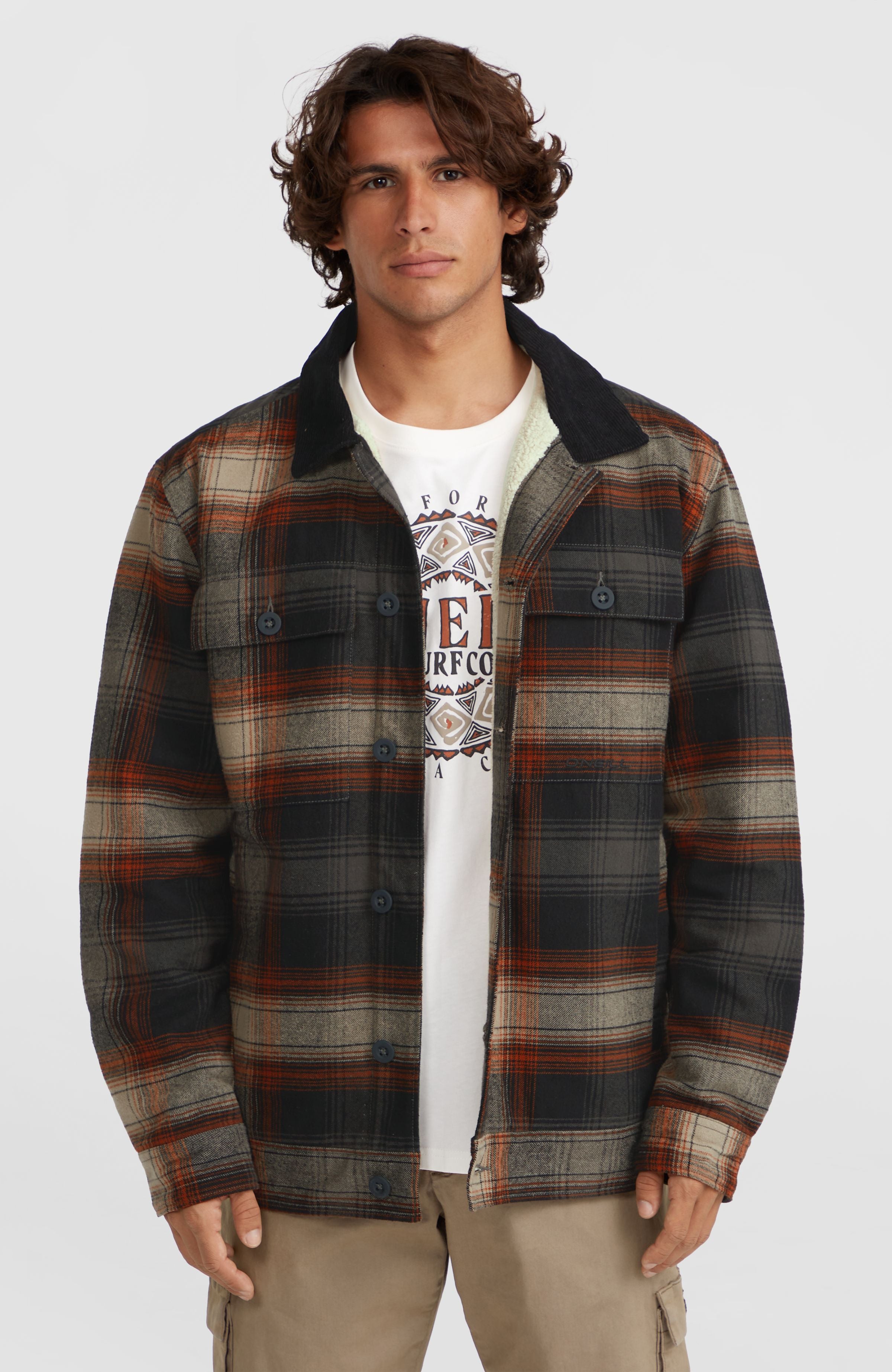 Fleece-Lined Jacket | Grey Check Small – O'Neill UK
