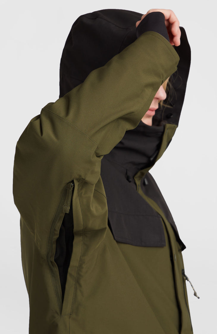 Utility Pro Hybrid Snow Jacket | Forest Night Colour Block