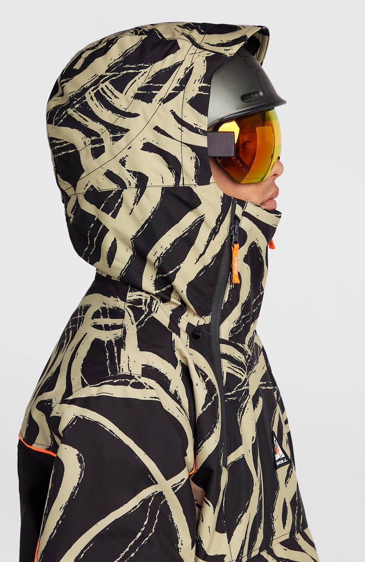 FWC'Play Asymmetric Snow Jacket | Beige Snowtracks
