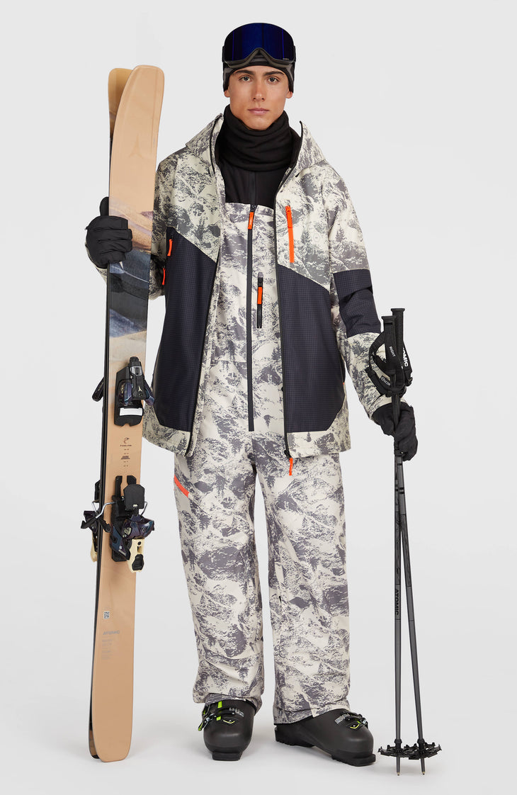 FWC'Peak Bib Snow Pants | Grey Mountain Landscape