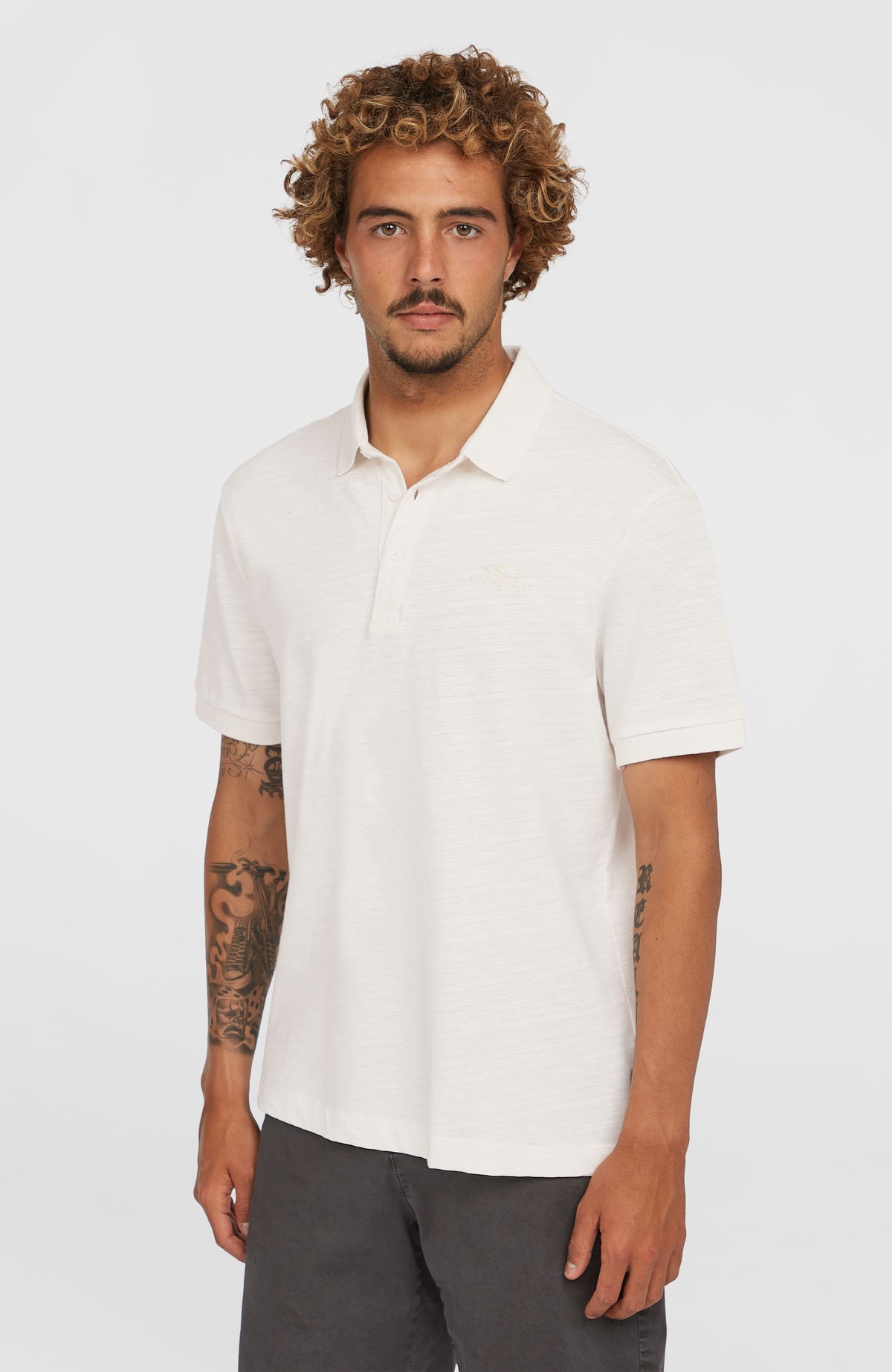 Slub Small Logo Polo | Snow White