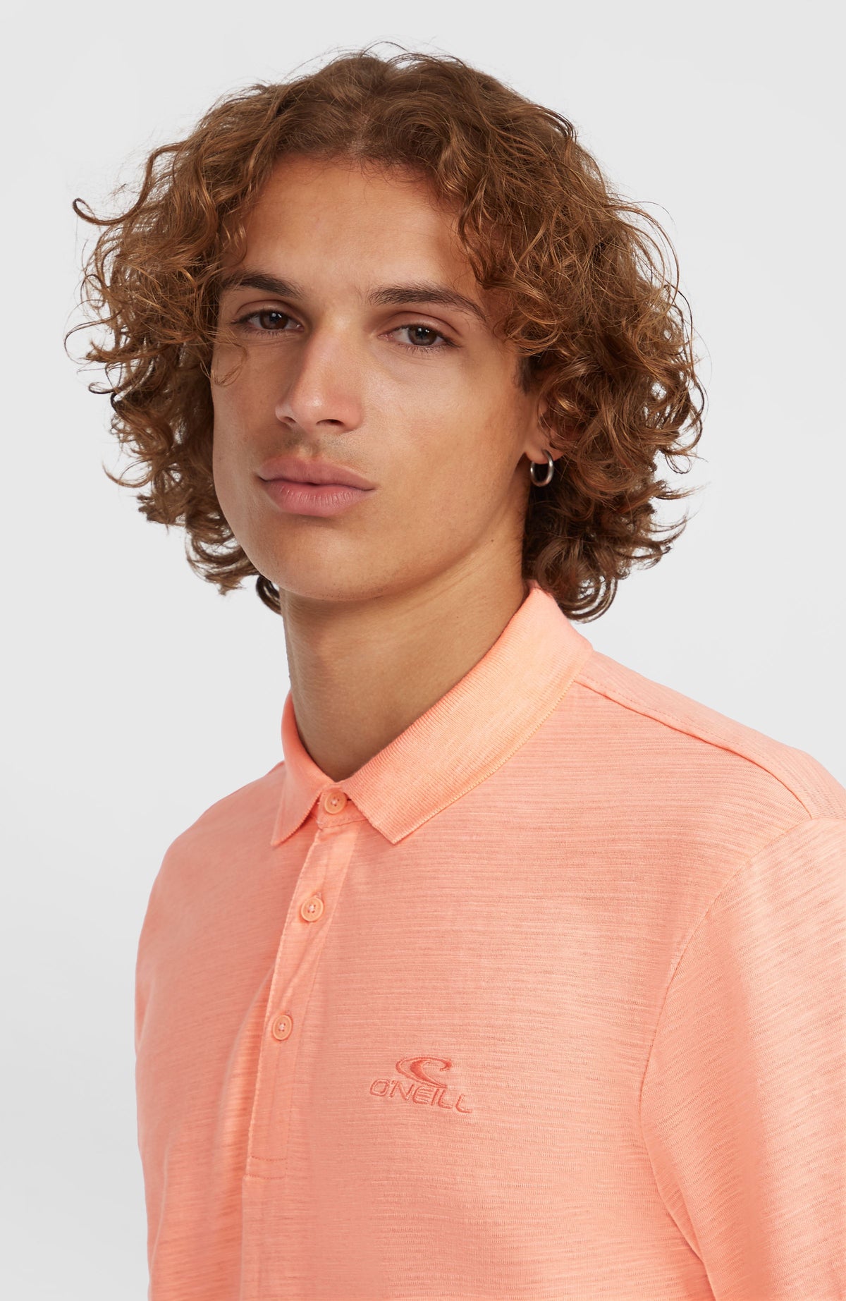 Slub Small Logo Polo | Coral Pop