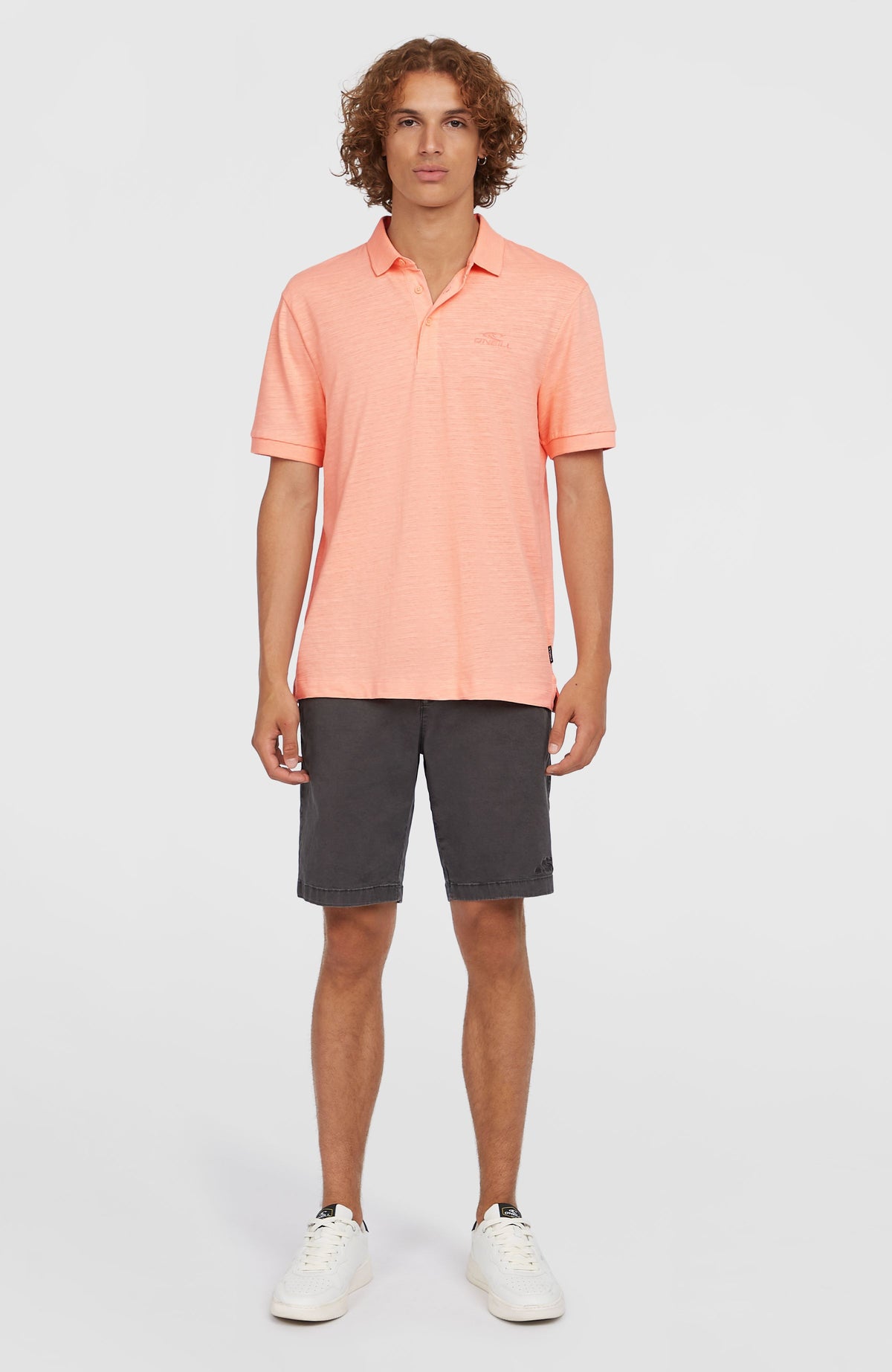 Slub Small Logo Polo | Coral Pop