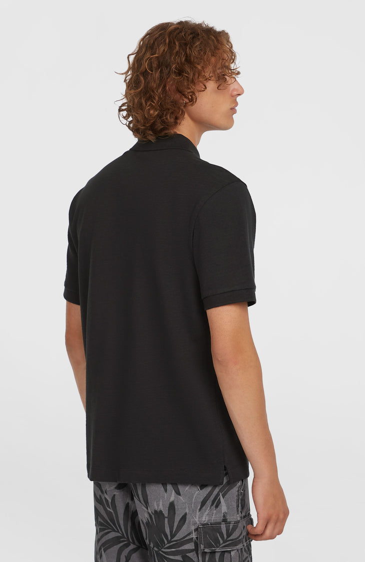 Slub Small Logo Polo | Black Out