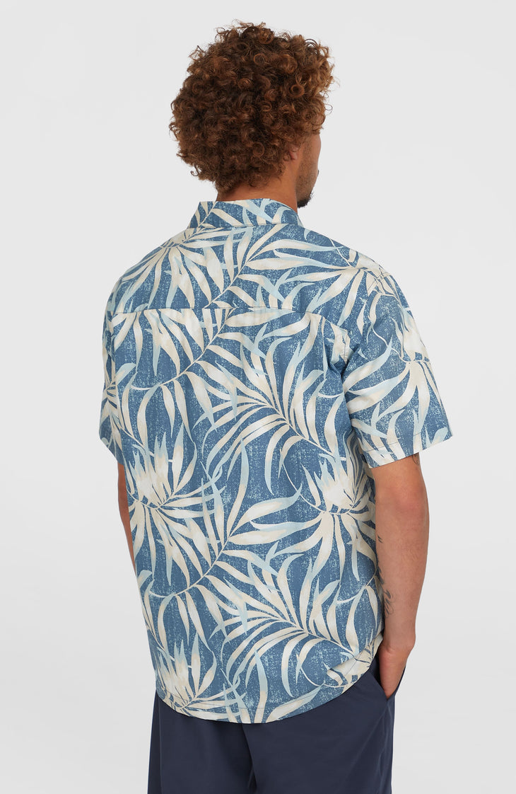 Print Shirt | Blue Dipped Leaves