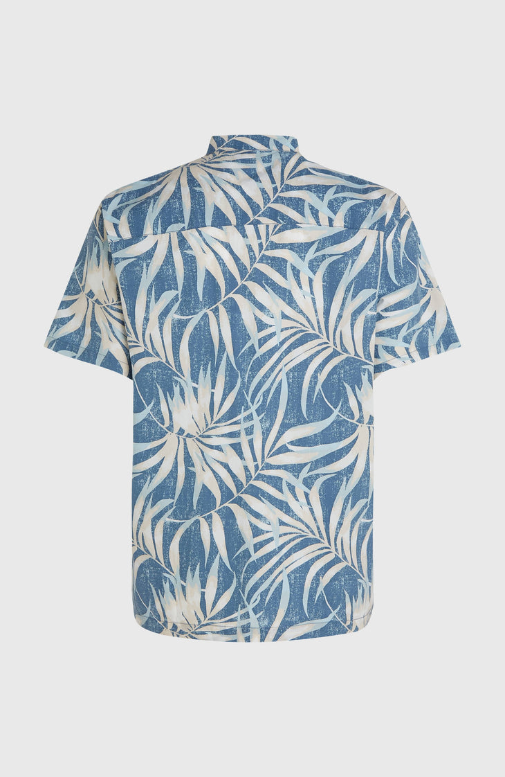 Print Shirt | Blue Dipped Leaves