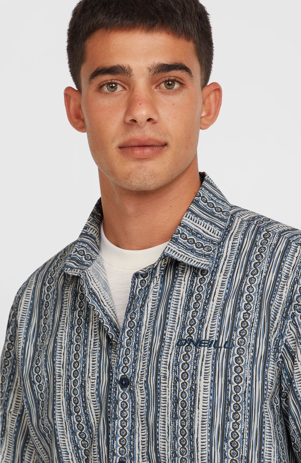Print Shirt | Blue Pressed Lines