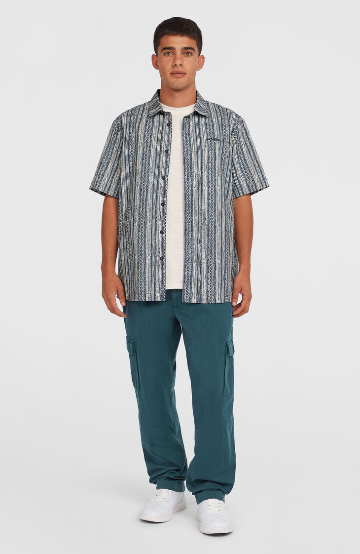 Print Shirt | Blue Pressed Lines