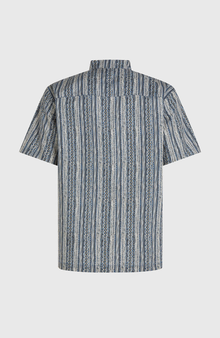 Print Shirt | Blue Pressed Lines