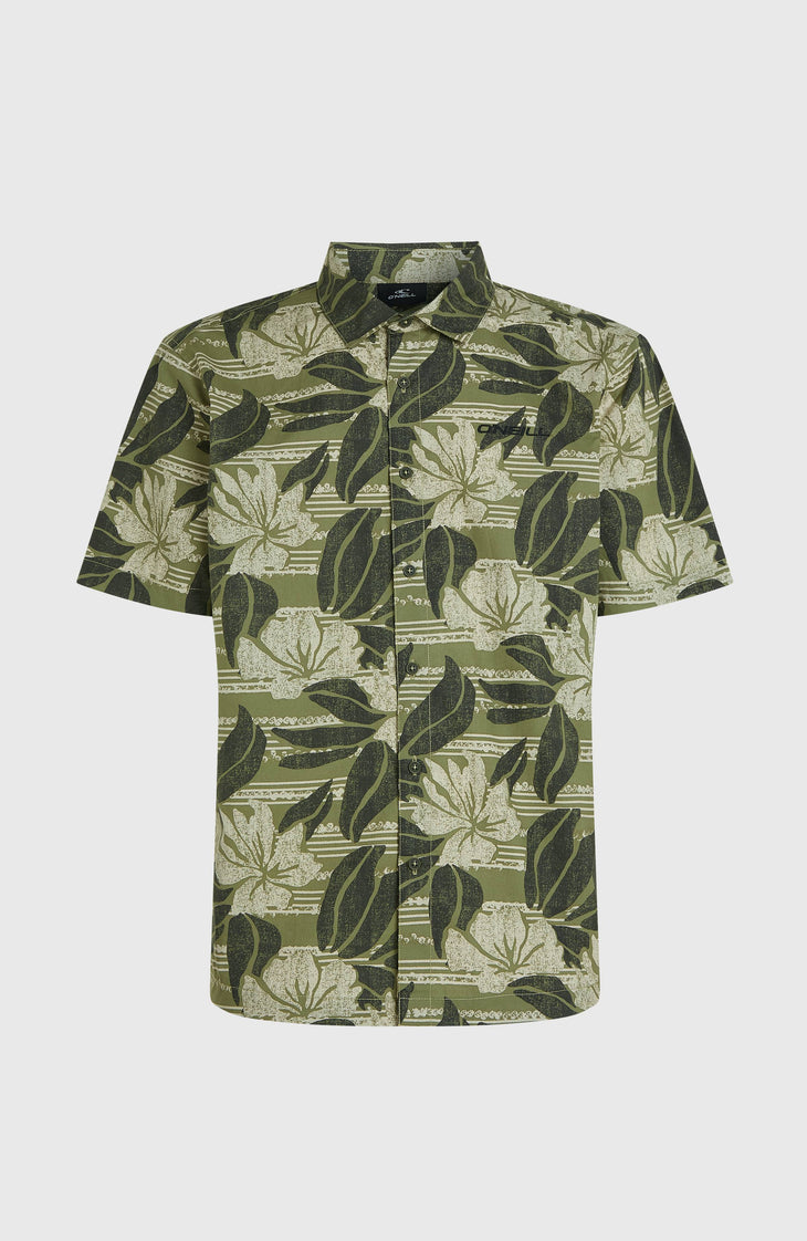 Print Shirt | Green Dusty Flower