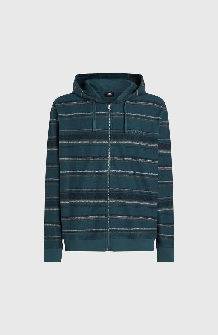 Bavaro Full-Zip Hoodie | Blue Ikat Stripe