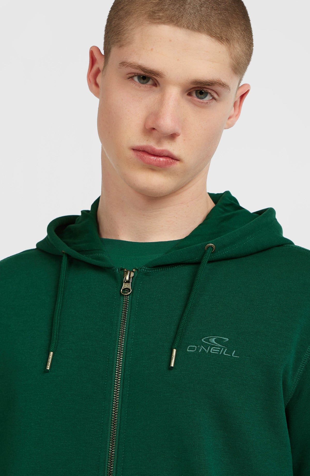 Small Logo Full-Zip Hoodie | Emerald Envy