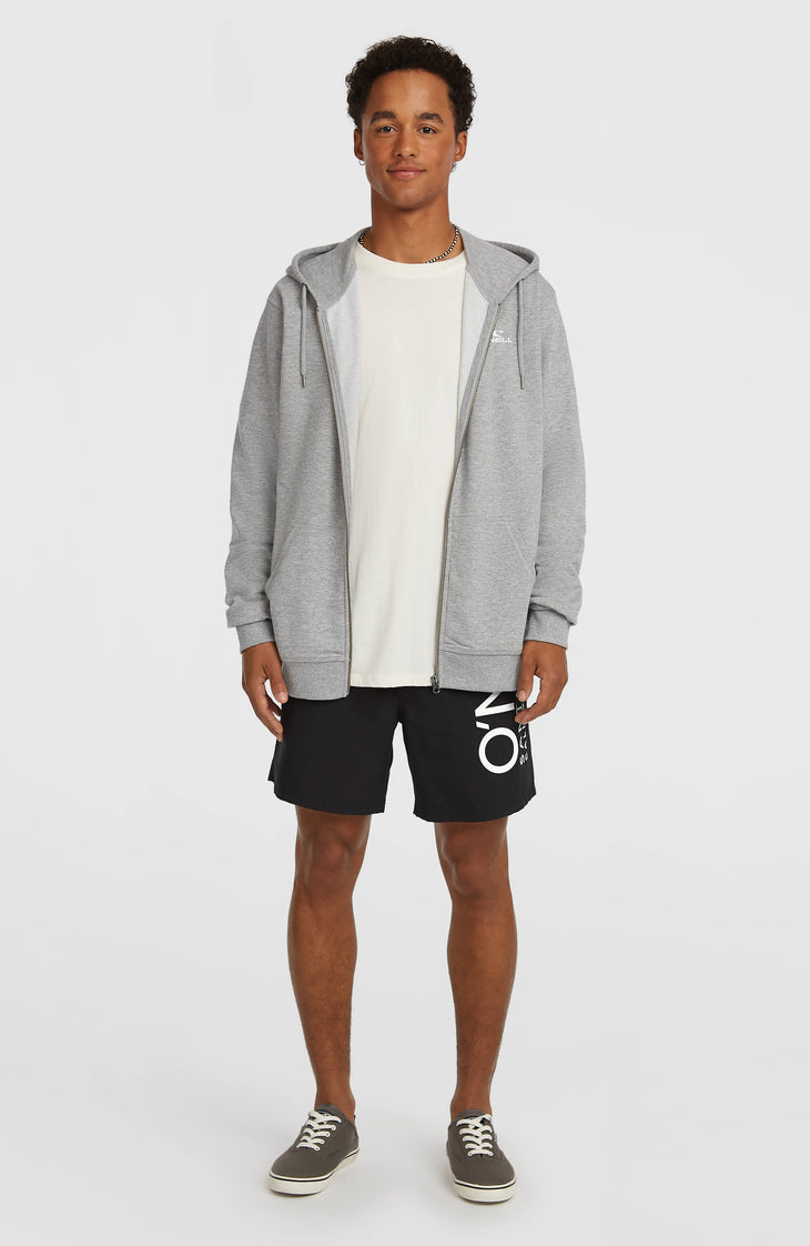 Small Logo Full-Zip Hoodie | Silver Melee
