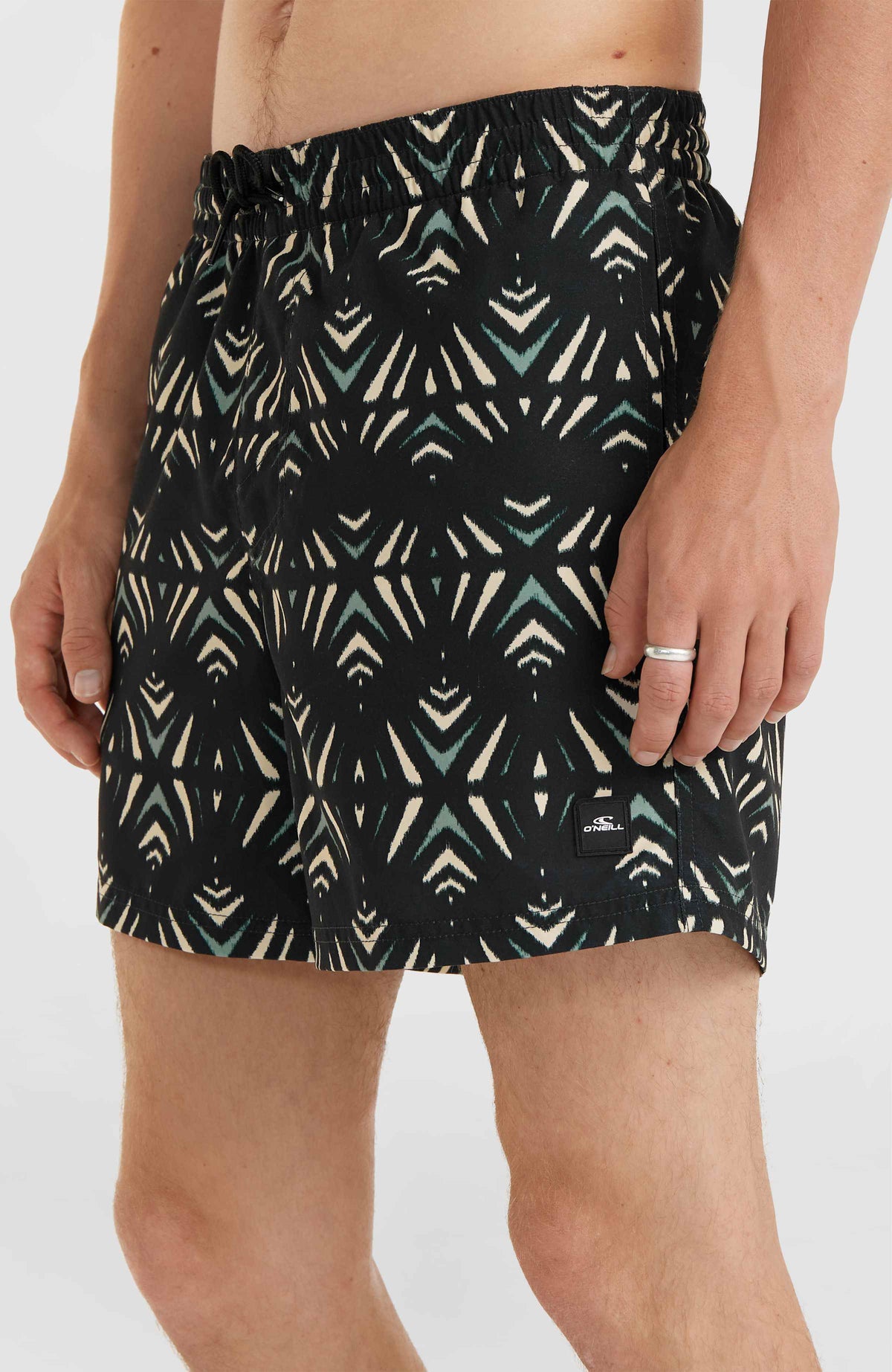 Mix and Match Cali Print 15'' Swim Shorts | Black Fade IKAT