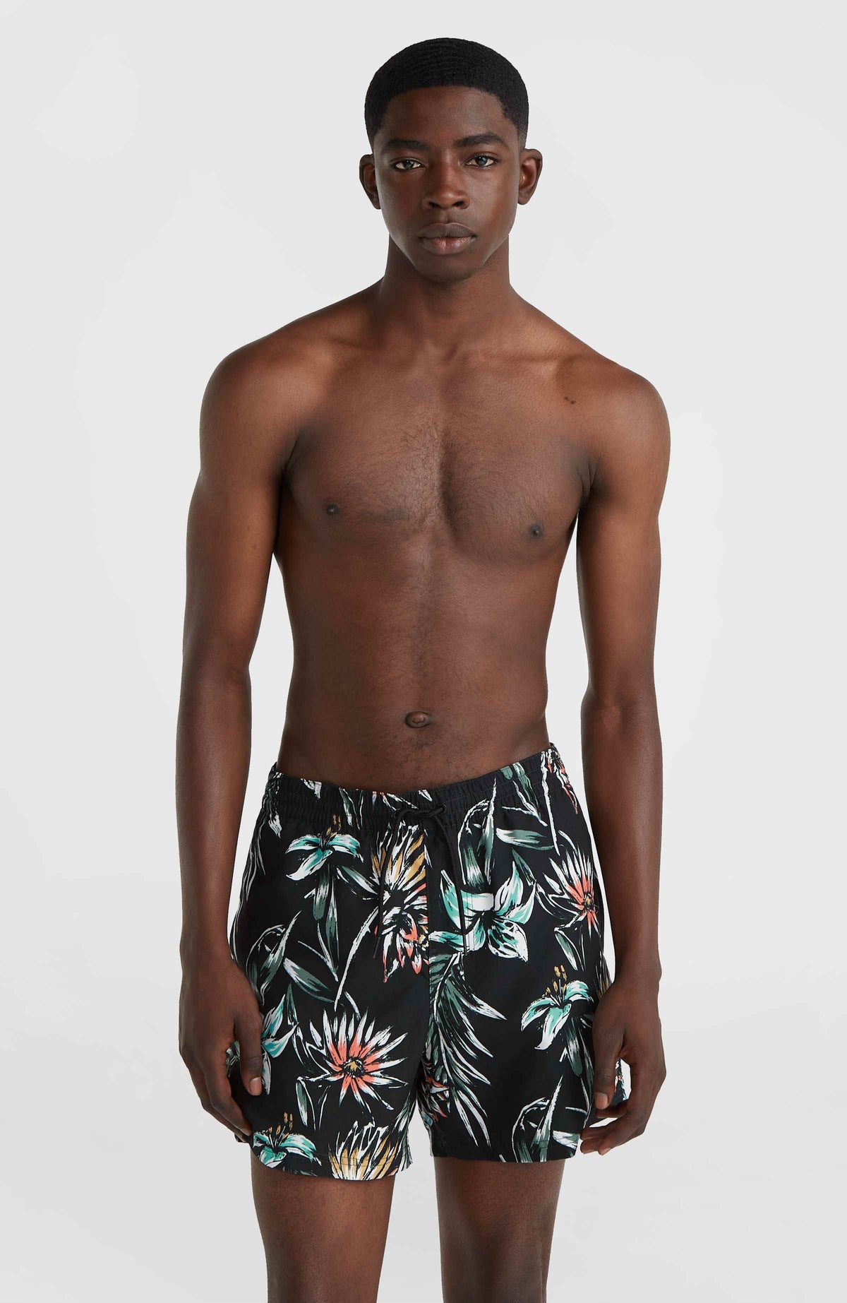 Mix and Match Cali Print 15'' Swim Shorts | Black Tropicana