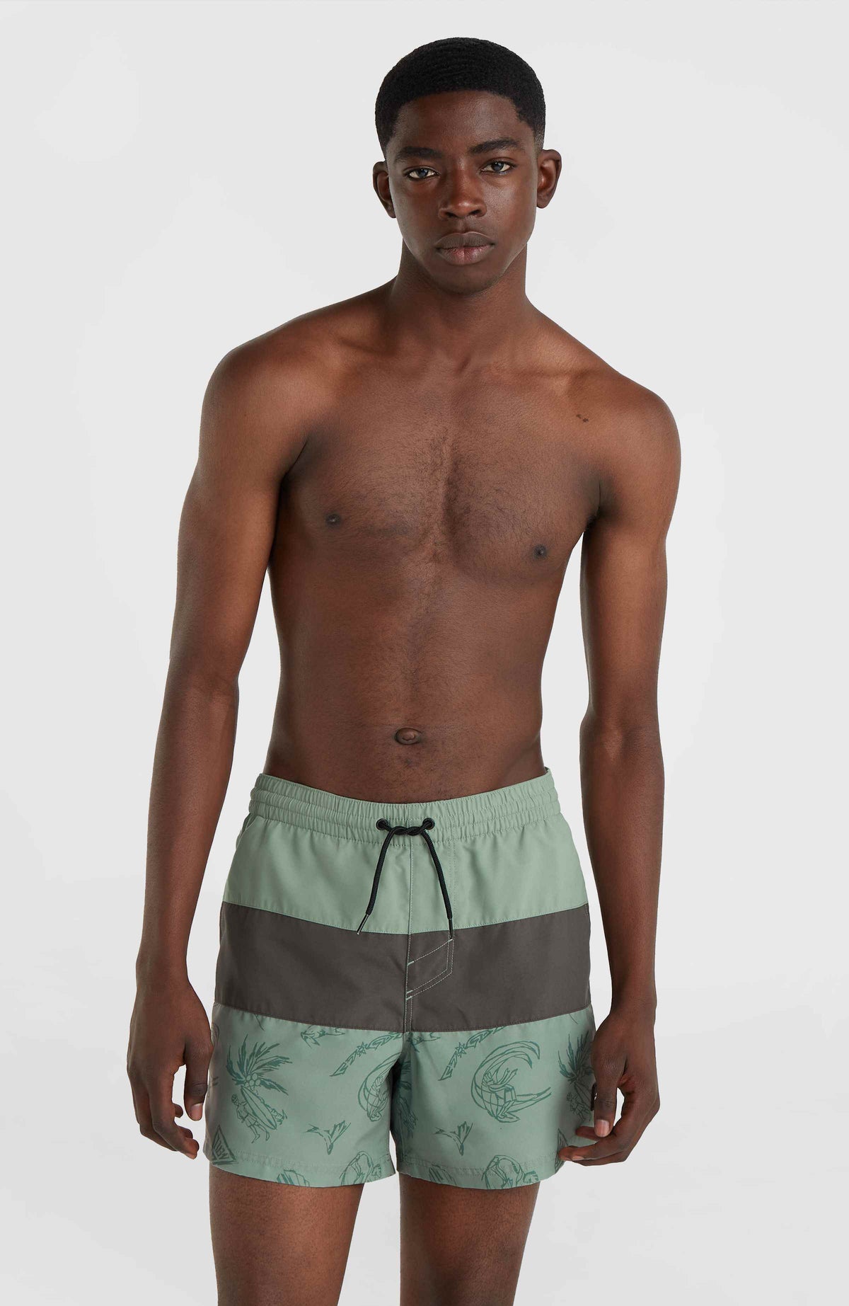 Mix and Match Cali Block 15'' Swim Shorts | Green Vintage Surfer
