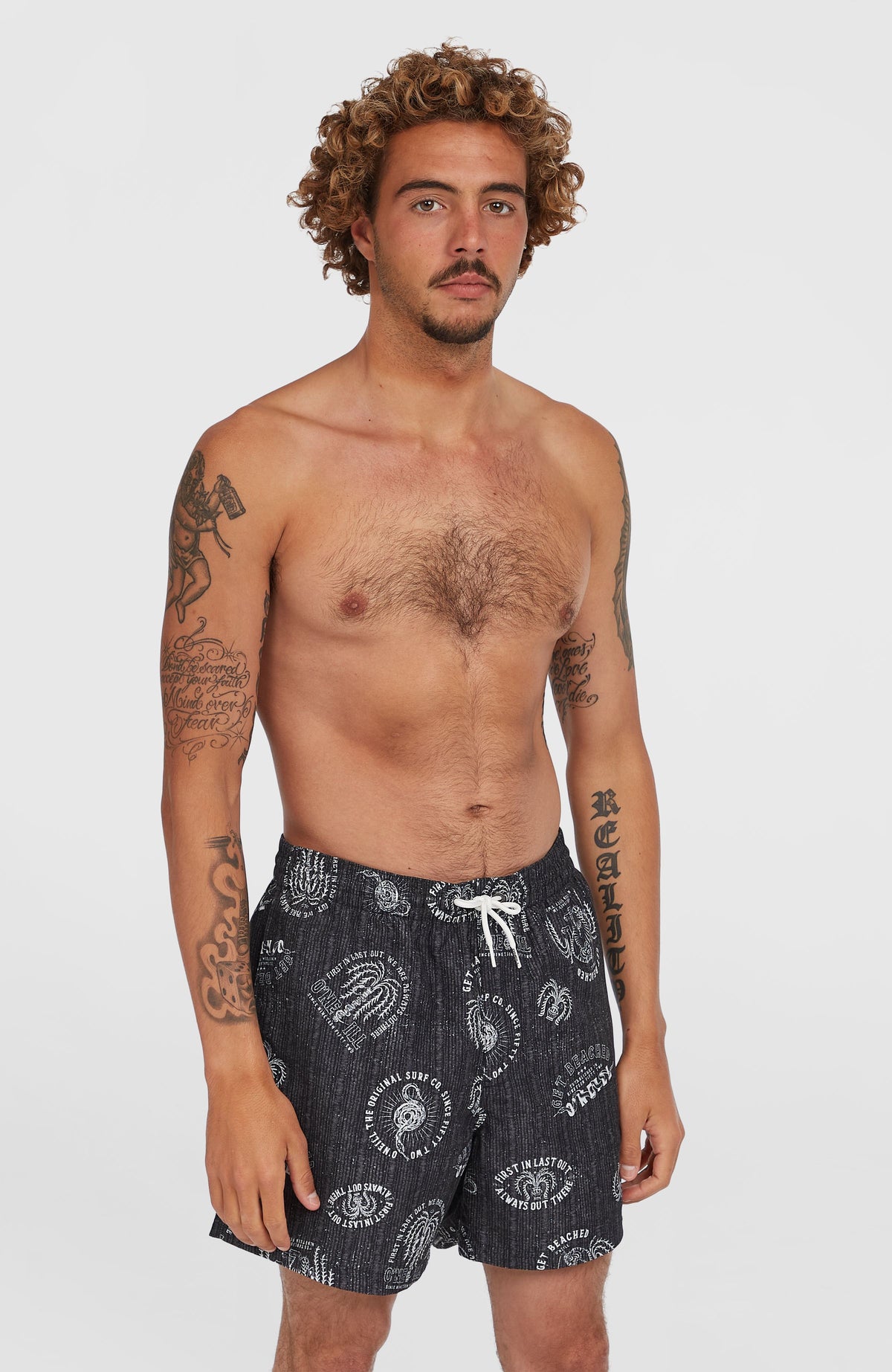 Cali Print 15'' Swim Shorts | Black Mystical