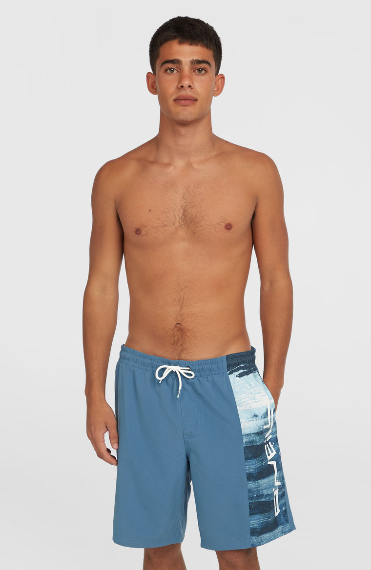 Retro 19'' Swim Shorts | Blue Melted Texture Retro 19'' Swim Shorts | Blue Melted Texture