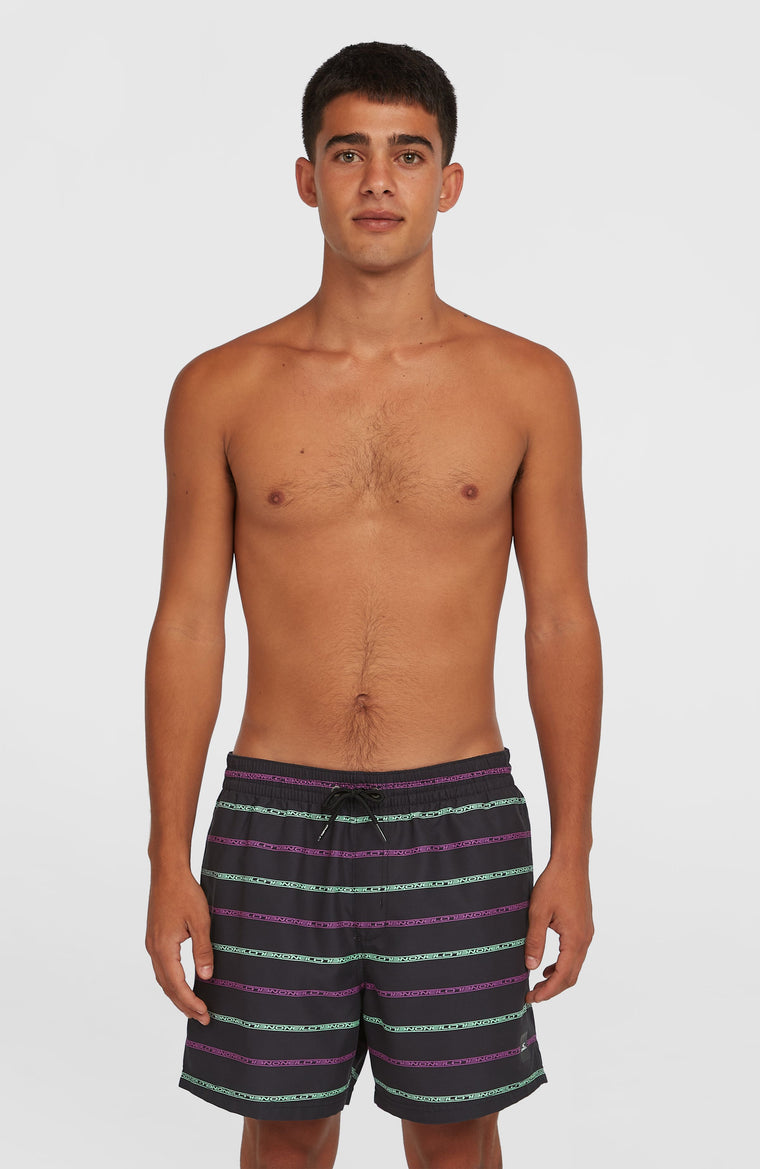Cali First 15'' Swim Shorts | Black/Purple O'Neill Stripe Cali First 15'' Swim Shorts | Black/Purple O'Neill Stripe